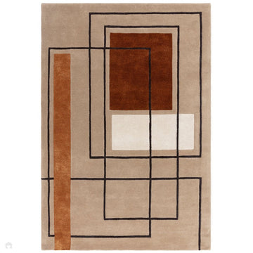 Reef RF20 Outline Modern Geometric Hand-Woven Wool Beige/Terracotta/Brown/Ivory/Charcoal Rug-Asiatic Carpets-Rug Love - The Most Loved Rug Store